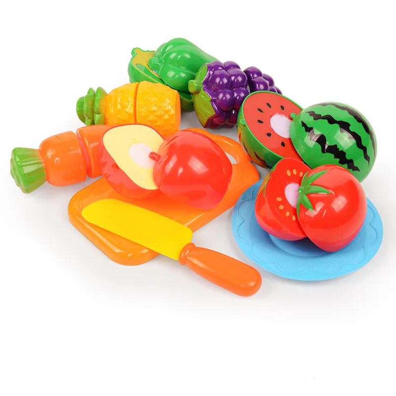 

10PCS/Set Fruit Vegetables Kitchen Cut Fun Puzzle Early Childhood Teaching Children Home Toy House Food Cutting Toy Kid Fun Gift