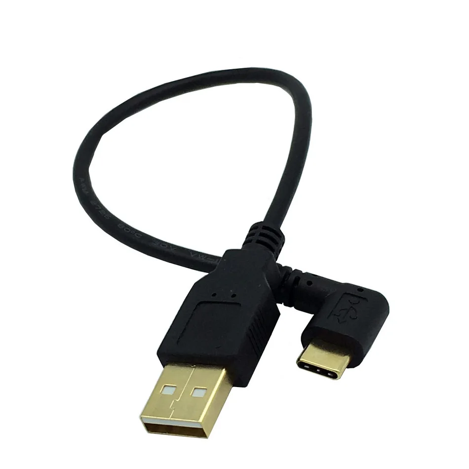 USB кабель для синхронизации данных и зарядки 25 см длина 2 0 (Type A) Type C левый правый