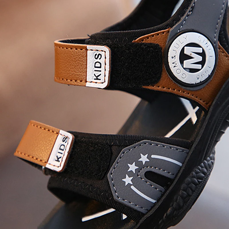 2019 Boys Sandals Summer Kids Shoes Fashion Leather Sport Sandals Children Shoes Flats Open Toe Beach Boys Shoes Size 26-31