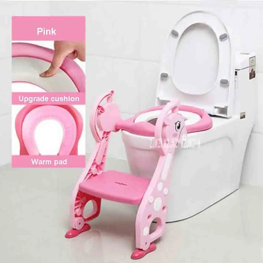 JT-001 Baby Potty Training Seat 3 Colors Children Potty Toilet Seat With Adjustable Ladder Infant Toilet Training Folding Seat