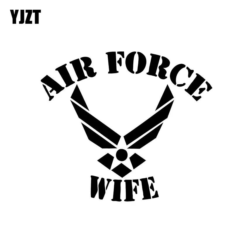 

YJZT 13.2*11.5CM Air Force Symbol Soldier Covering The Body Warrior Car Sticker Decal Black/Silver Vinyl C20-1831