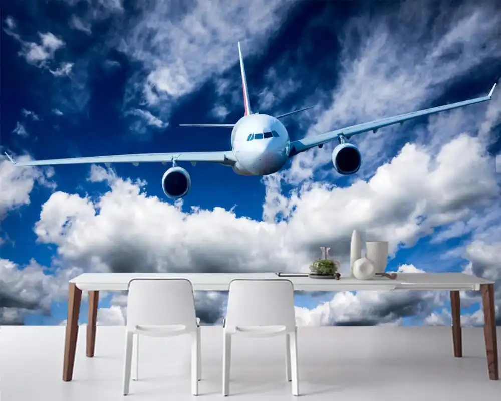 Papel De Pared De Pasajeros De Avión Aviones Cielo Nubes Papel Sofá De La Sala De Pared De Tv Dormitorio Mural Papel De Pared Decoración Para El Hogar Papeles Pintados Aliexpress