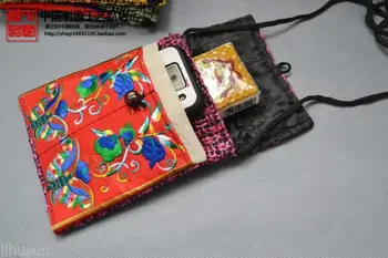 

Wholesale10PCS HANDMADE Ethnic retro FLAX EMBROIDER PHONE POUCHE Cell Phone Case