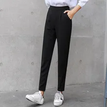 Women black breathable pants thin casual pants size pencil trouser Joggers Casual Baggy High Waist Trousers Femme Pantalon Mujer