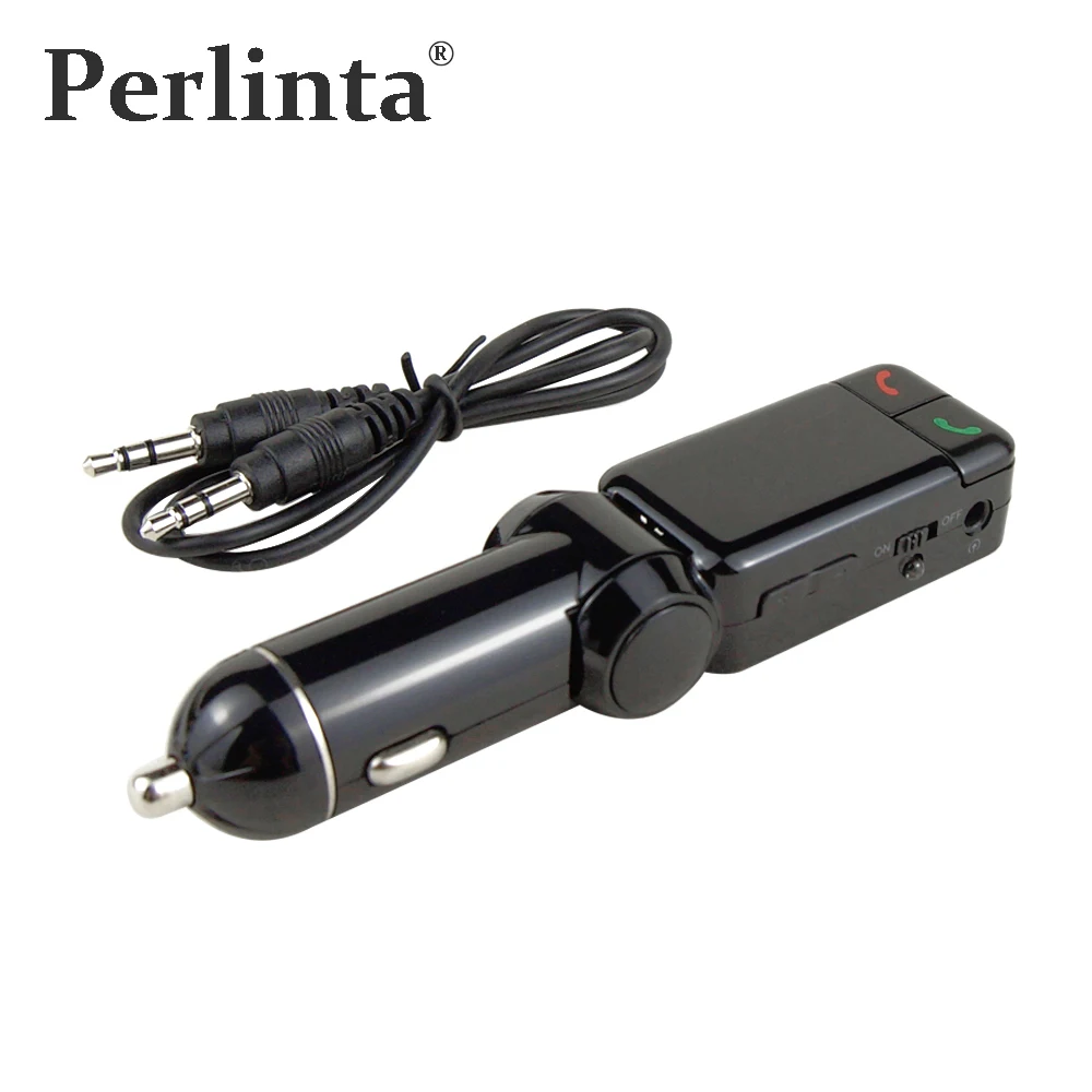 Perlinta Bluetooth car Charger adapter HandsFree Car Kit with 2USB Port and LCD Display for Mp3 MP4 Mobile | Электроника