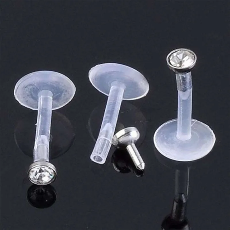 10 pcs lot 16G Hypoallergenic Titanium Labret Studs Lip Rings Ear Tragus Helix Lobe Piercing Earring Body Jewelry Wholesale