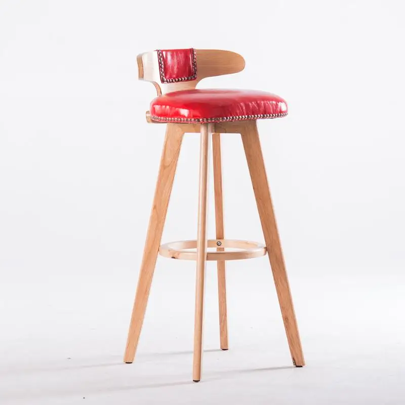 Твердый деревянный барный стул креативный барный стул Европейский парадный стол стул вращающийся Ретро Барный Стул простой высокий стул - Цвет: Color 9