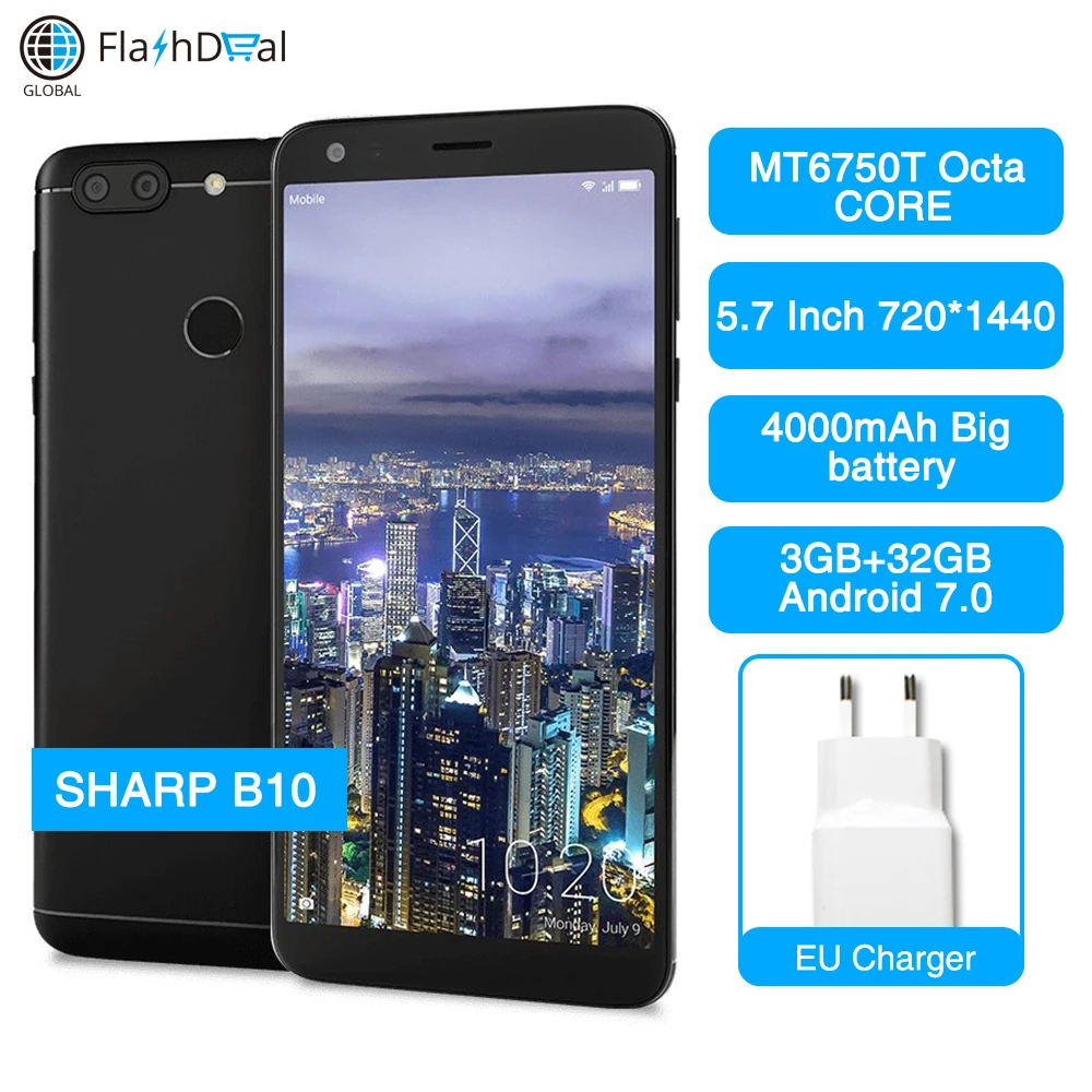 Глобальная версия SHARP B10 Android 7 0 MTK6750T восьмиядерный смартфон 13 МП 8 Мп камера 4000 мАч