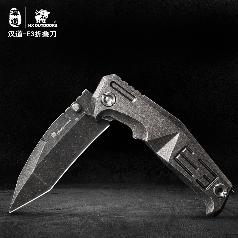 HX на открытом воздухе E3 9Cr18Mov складной нож из алюминиевого сплава ручка тактические карманные ножи для кемпинга выживания EDC нож Инструменты