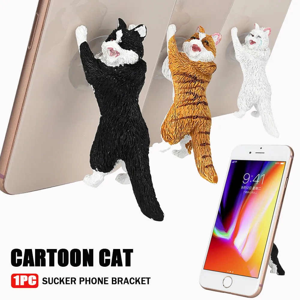 

phone holder stand finger ring holder Cute Cartoon Cat Phone Sucker Bracket Simulation Animal Model Phone Bracket z7
