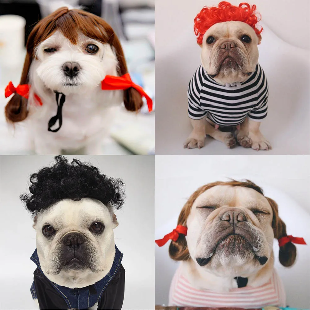 

High Temperature Funny Pet Wire Wig Hair Cat Exploding Hair Fancy Dog Wig Pet Accessories Pet Headwear Costume Halloween