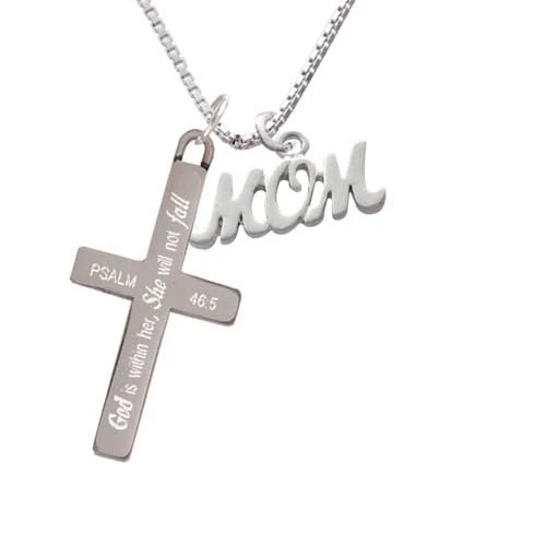 Mom - She will not Fall - Cross Necklace (1)