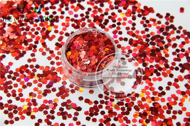 Paillette para Unha Art e Faça Maçã Forma Glitter Tamanho 3mm Laser Holográfica Red Cor Você Mesmo Supplies1pack = 50g Lap-3 4 Cheap Strass e decorações