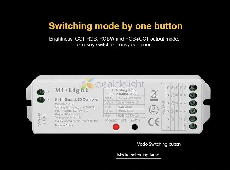 Mi. Светильник LS2 5 в 1 умный светодиодный контроллер 2,4G беспроводной для одноцветных, CCT, RGB, RGBW, RGB+ CCT светодиодных лент