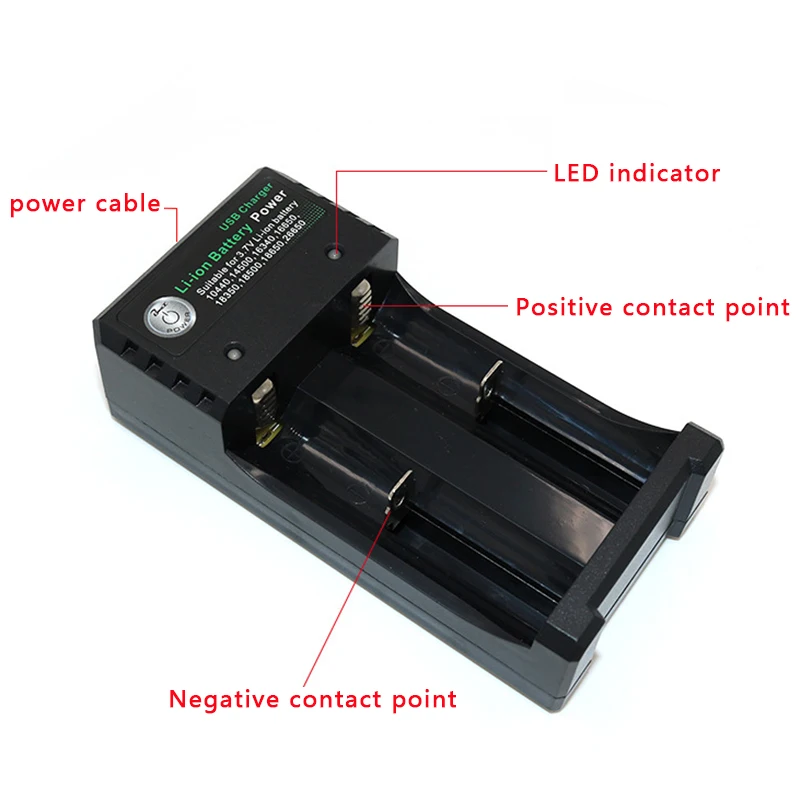 2 слота AC 110V 220V двойное зарядное устройство для 18650 3 7 V литий ионная