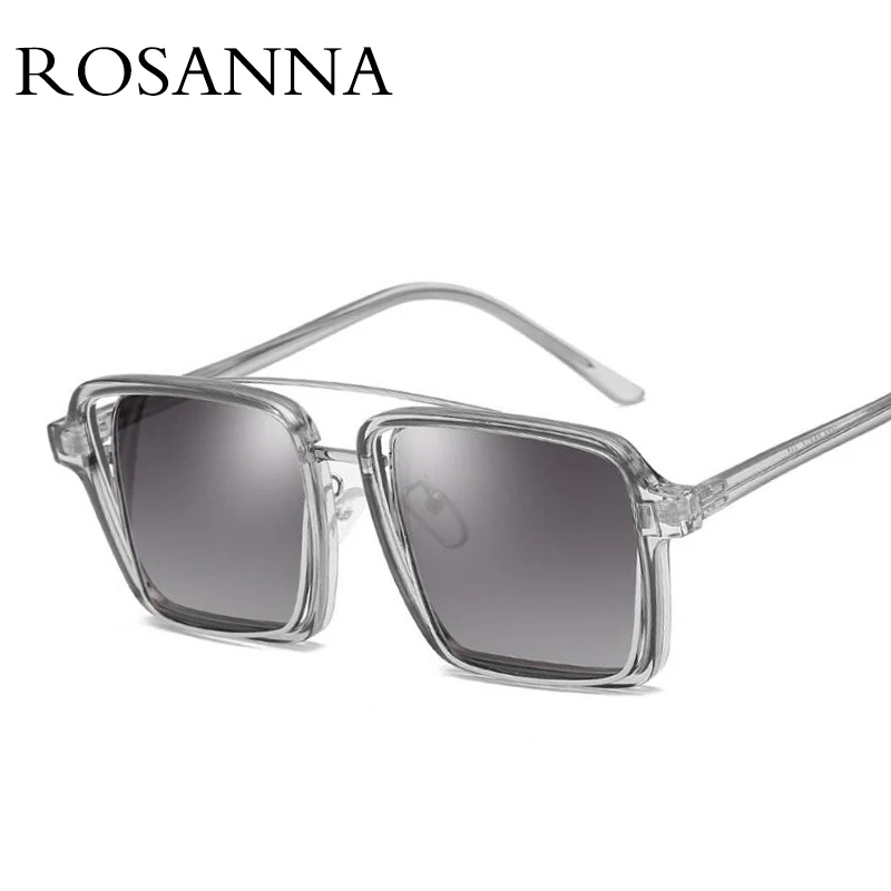 

ROSANNA 2019 Fashion Avengers Tony Stark Flight 006 Style Sunglasses Women Men Square Gradient Sun Glasses For female shades New