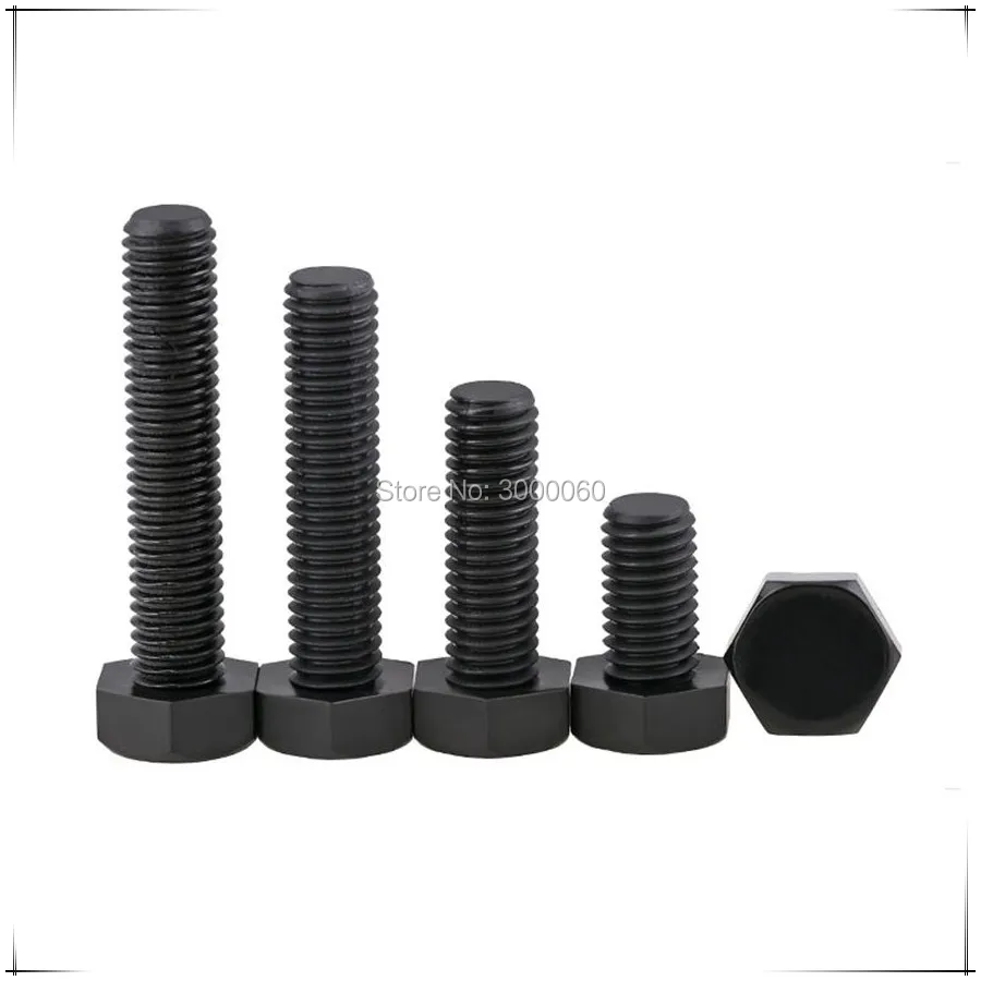 Din933 M6 M8 Fully Threaded Black Nylon Plastic Insulation Hex Bolt Hex