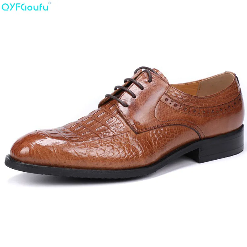 

Fashion Genuine Leather Shoes Men Dress Shoe Crocodile Pattern Oxfords Shoes For Men Designer Luxury Men Formal Shoes