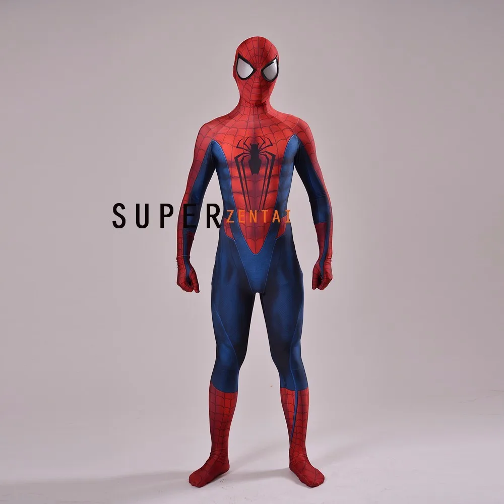 Человек-паук костюм Fullbody 3D Тенты паук костюм супергероя Лидер продаж Хэллоуин Косплэй костюм