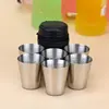 6Pcs/4pcs Set 30ml Outdoor Practical Stainless Steel Cups Shots Set Mini Glasses For Whisky Wine Portable Drinkware Set ► Photo 3/6