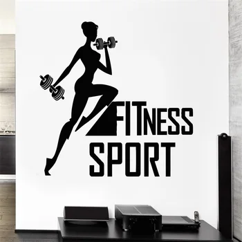 

Wall Decal Mural Plane for Window Furniture Stickers Woman Bodybuilding Healthy Gym Art Fitness Sport Single-piece Package LIPC