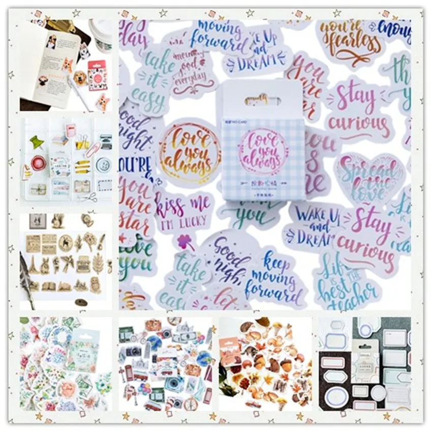 

46pcs/pack Kawaii Cute Sticker Mulifunction Notebook DIY Diary Wall Phone Decoration Stickers Scrapbooking 12 Styles Can Choose