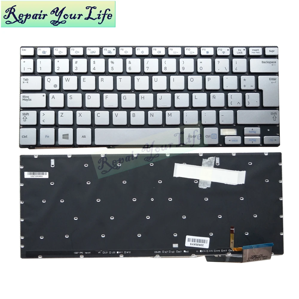 Latin sp Eua Teclado Russo para Samsung Np730 Np740 730u3e Np730u3e 740u3e Np740u3e Prata Teclado Backlight Original Novo la - Imagem 6