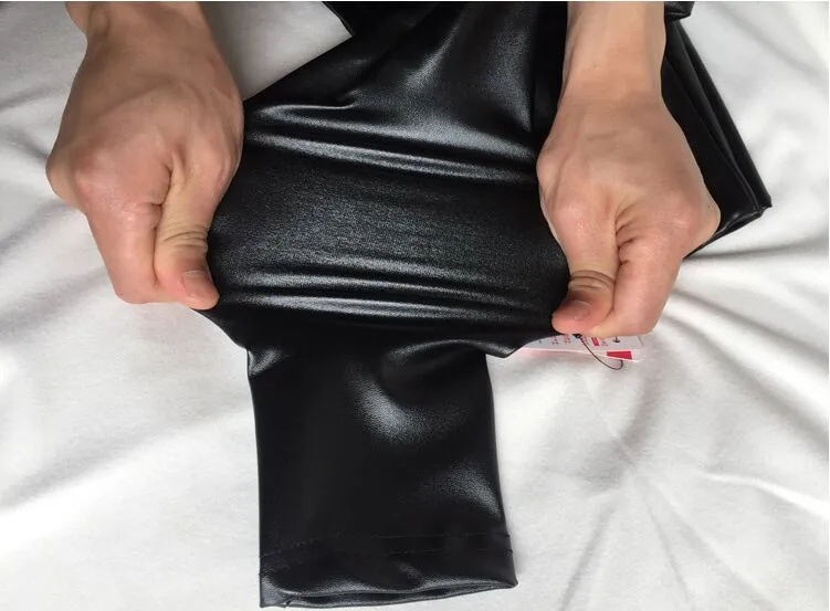 2018 Autumn Winter Women High Quality PU Leggings Female Faux Leather High Waist Elastic Pencil Pants Bottoms Woman lululemon leggings