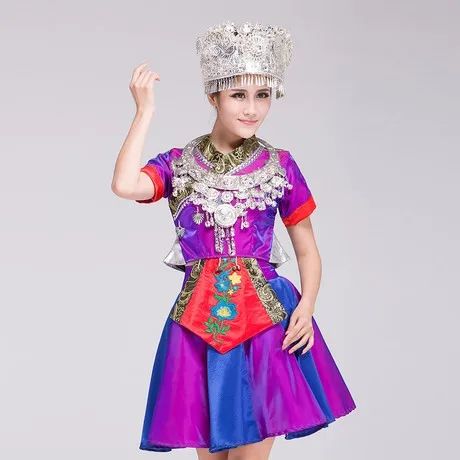 

2015 new ladies Women Hmong Miao Clothing Ancient Traditional Dance Chinese Dress Plus xxxl Size Miao Hmong Clothes