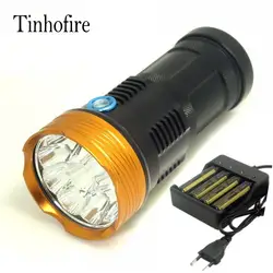 Tinhofire 20000 люмен свет король 10T6 LED 10 х Cree xm-l T6 светодиодный фонарик свет лампы с 4 слота зарядное устройство и аккумулятор