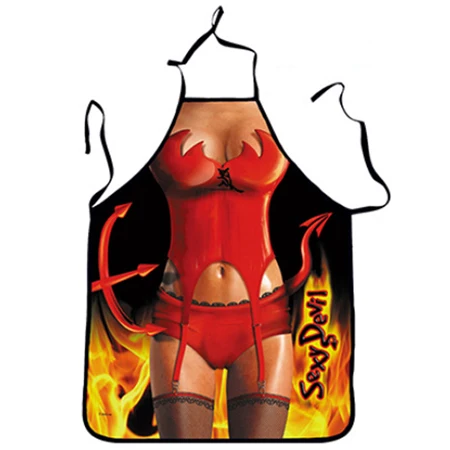 Kitchen Cooking Apron Printed Funny Aprons Dinner Party Baking Tool Delantal Cocina For Woman Fried Picnic Accessory CWQ006