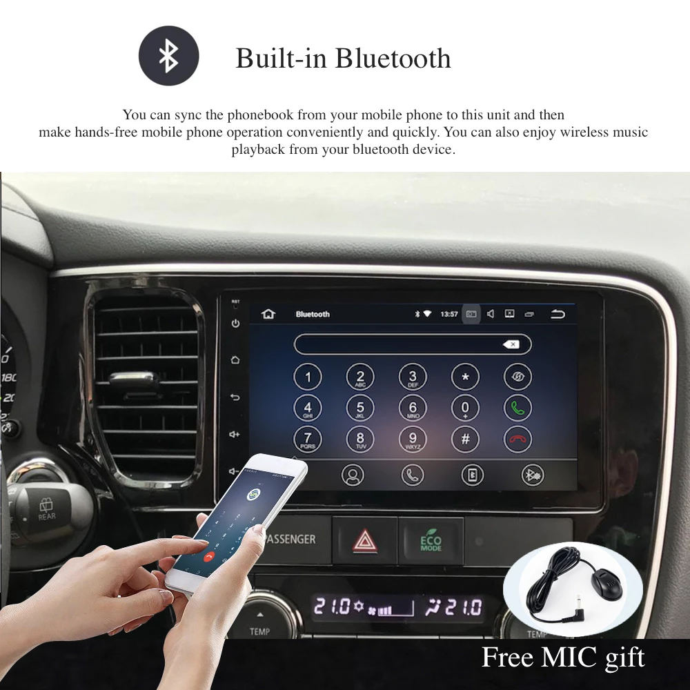 Clearance 8" 2 din Car Radio Android 8.0/7.1 for Mitsubishi Outlander 2014 2015 Multimedia Support Rockford Amplifier Built-in Gps 5