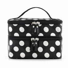 new arrival large capacity cosmetic bag Korean makeup bag dot women handbag portable storage canvas bag big travel bag