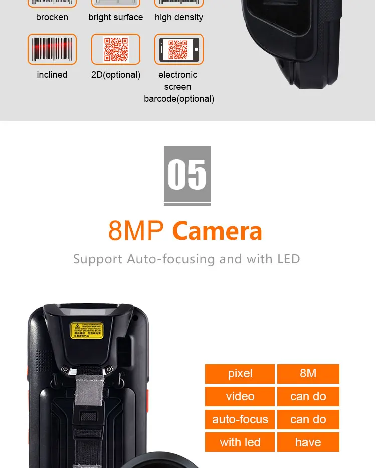 Scanner de Código de Barras Terminal de Dados Caribe Android Portátil Estilo Smartphone Pl-40l 2d Pda 20 barras pda android terminal de dados portátil estilo smartphone