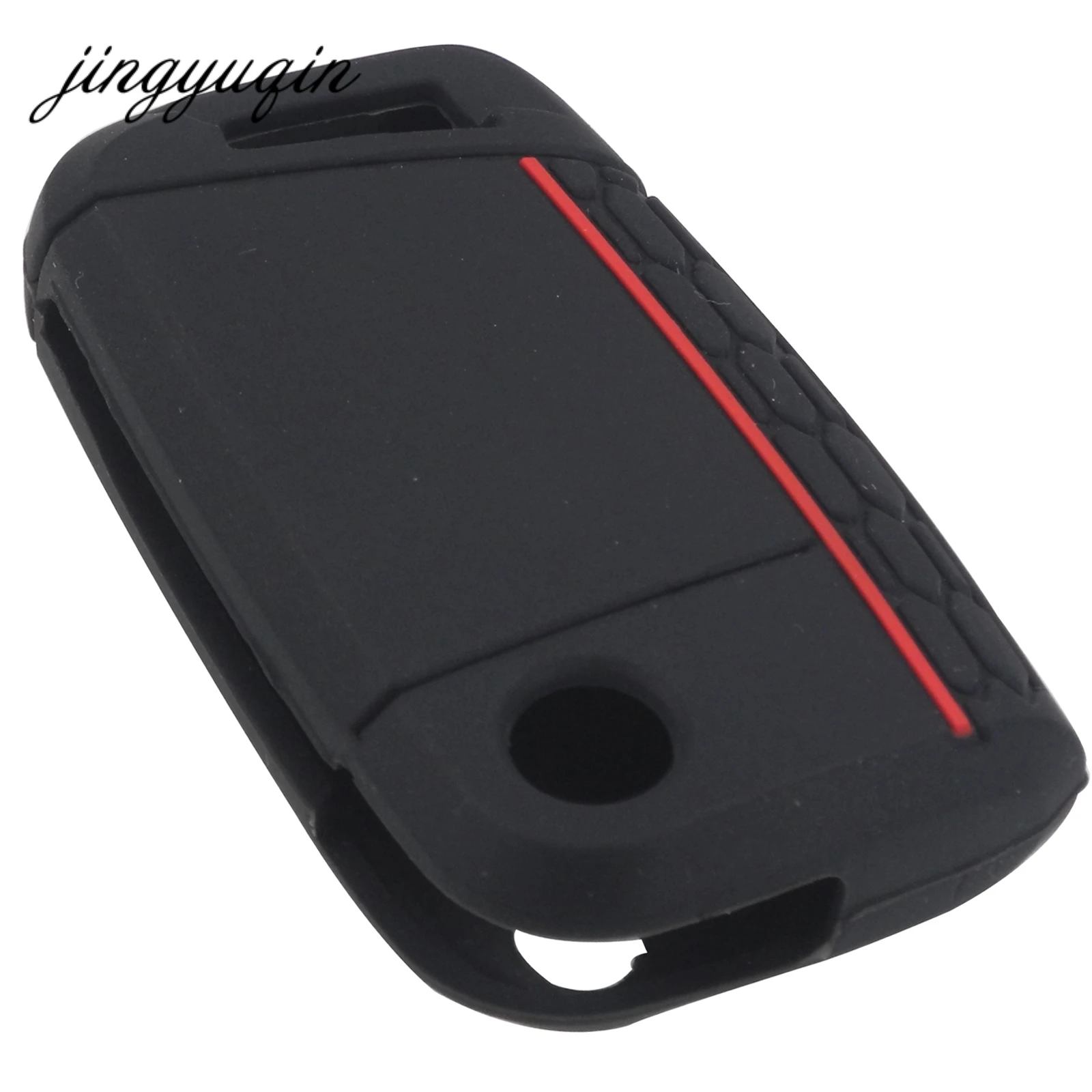 jingyuqin Silicone Flip key fob Cover Skin for VW 2016 2017 Golf 7 ALLTRACK MK7 for Skoda Octavia A7 SEAT Remote 4 button Case