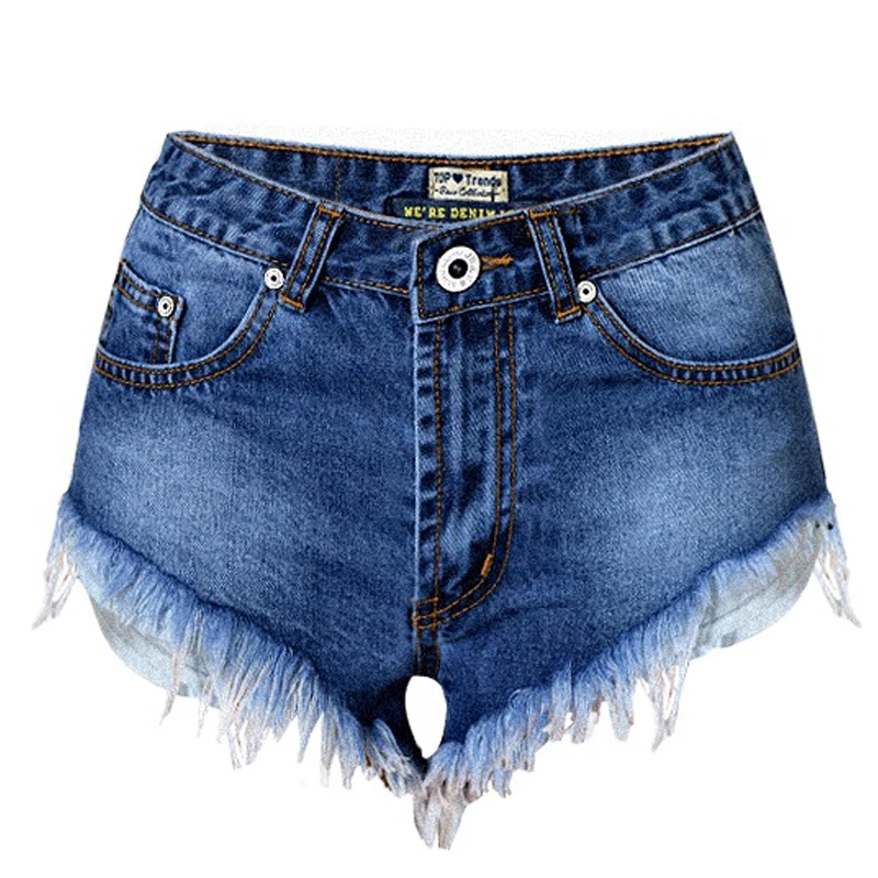 Frayed Denim Shorts Sexy Women High 