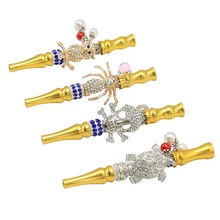 Длина: 110 мм металлический арабский кончик рта кальяна в форме животного с алмазным фильтром наргиле наконечники для курения воды для шланга кальяна, случайный