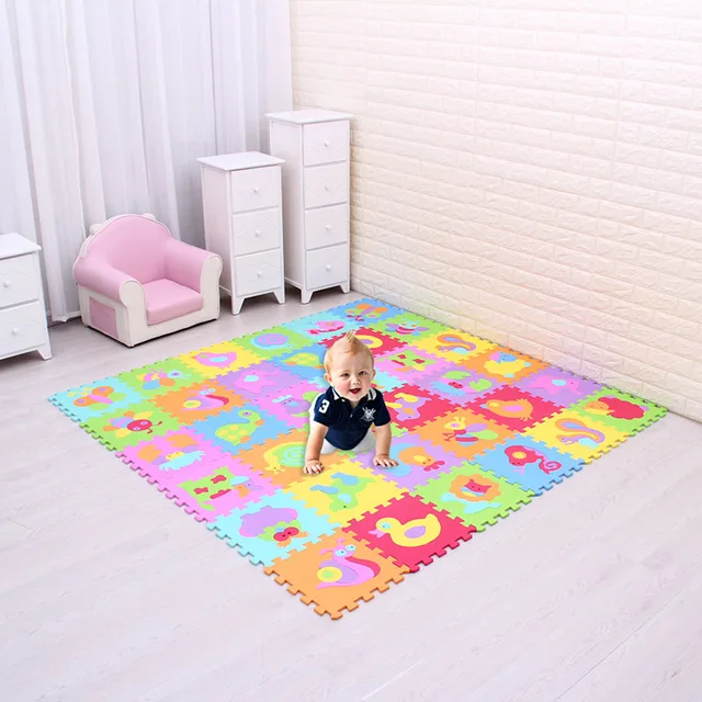 Cartoon Animal Pattern Carpet EVA Foam Puzzle Mats Kids Floor Puzzles Play Mat For Children Baby