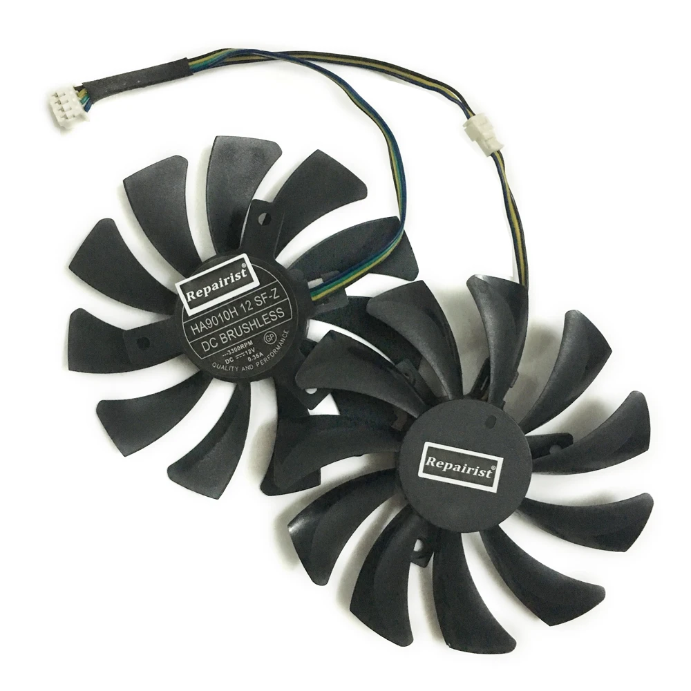 

2pcs/set HA9010H 12 SF-Z GPU Video Card fan 87MM (90MM) HA9010H12SF-Z VGA Cooler For MSI GTX1060 MINING Graphics Cards cooling