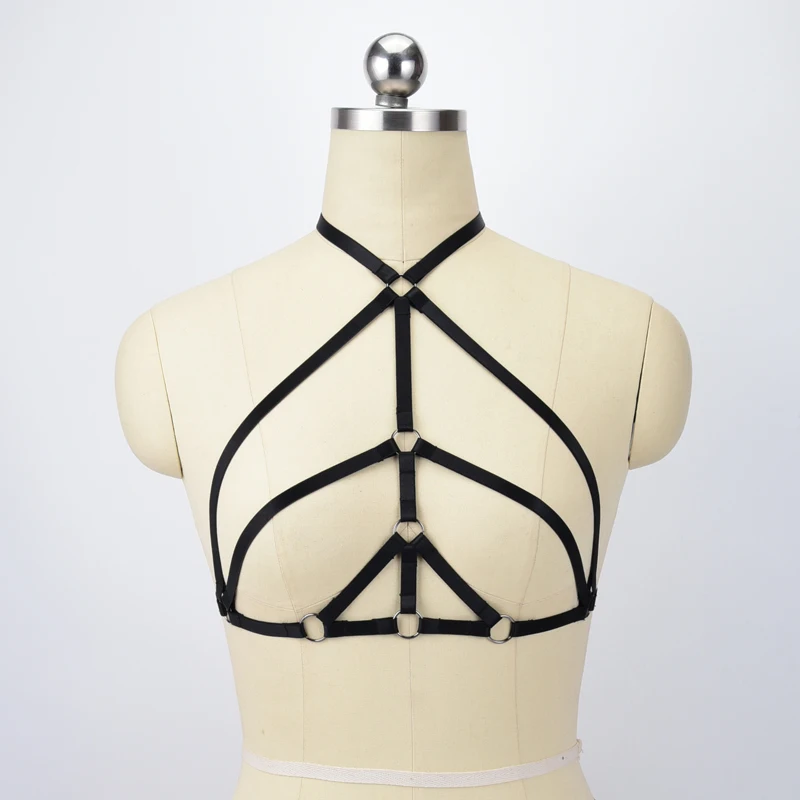 

Fetish Wear Body Harness Bra Crop Top Adjustable Bondage Harness Elastic Cage Bralette Erotic Bodysuit Pole Dance Lingerie O0556