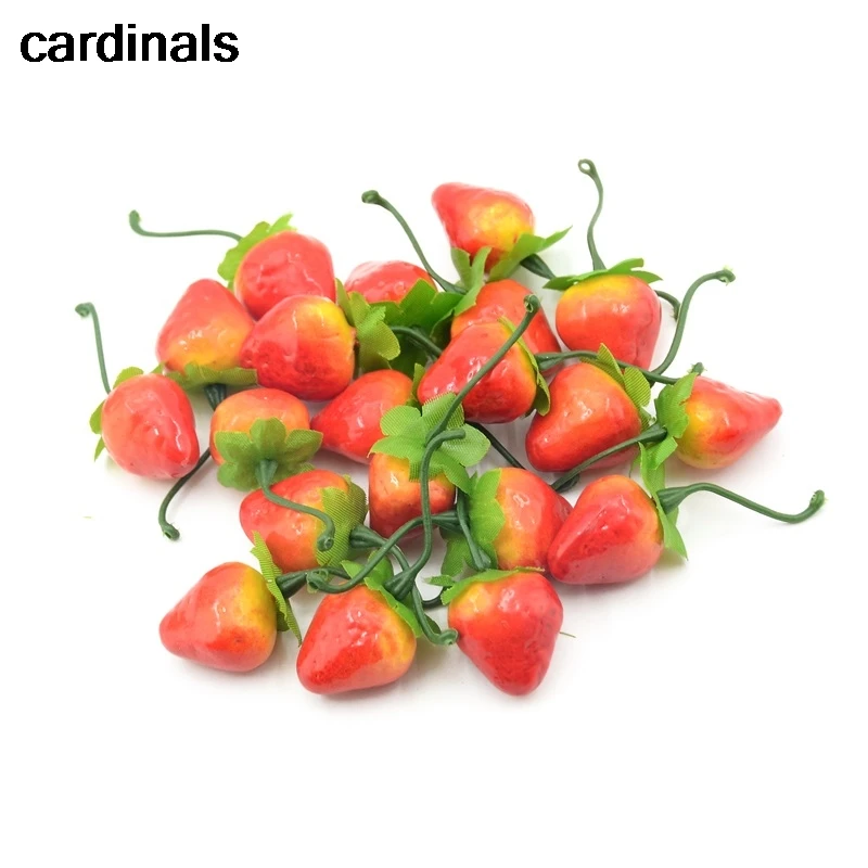 

10pcs Artificial Fake Fruits and Vegetables Foam Strawber For Wedding Decoration Scrapbooking Simulation Fake Flowers