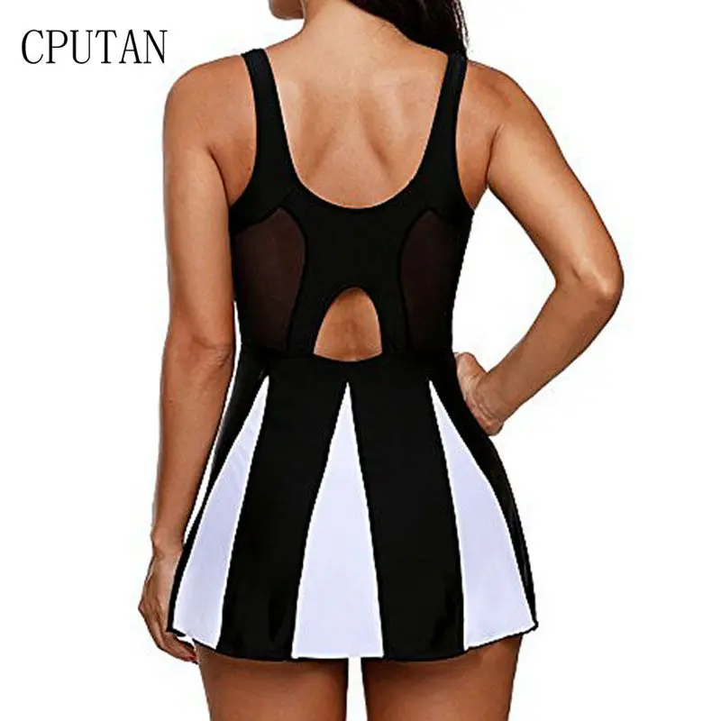 Tankini ملابس السباحة النسائية السباحة تنورة زائد حجم قطعة واحدة طباعة ملابس السباحة 2019 Tankini فام خمر كبيرة حجم السباحة شبكة الشاطئ ارتداء