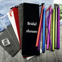 12 комплектов в партии под заказ соломка из нержавеющей стали свадебный душ на день рождения Грант подарки для мероприятий подарки для раздачи при входе оптом