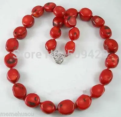 

PH7711 >>>>>Beautiful Tibet Real red coral beads necklace ,18'' #@