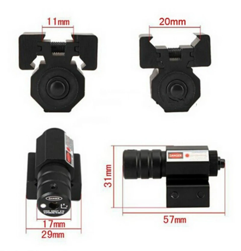 Tactical Red Green Laser Dot Sight Mini for Picatinny Rifle Scope Shot 635-655nm 