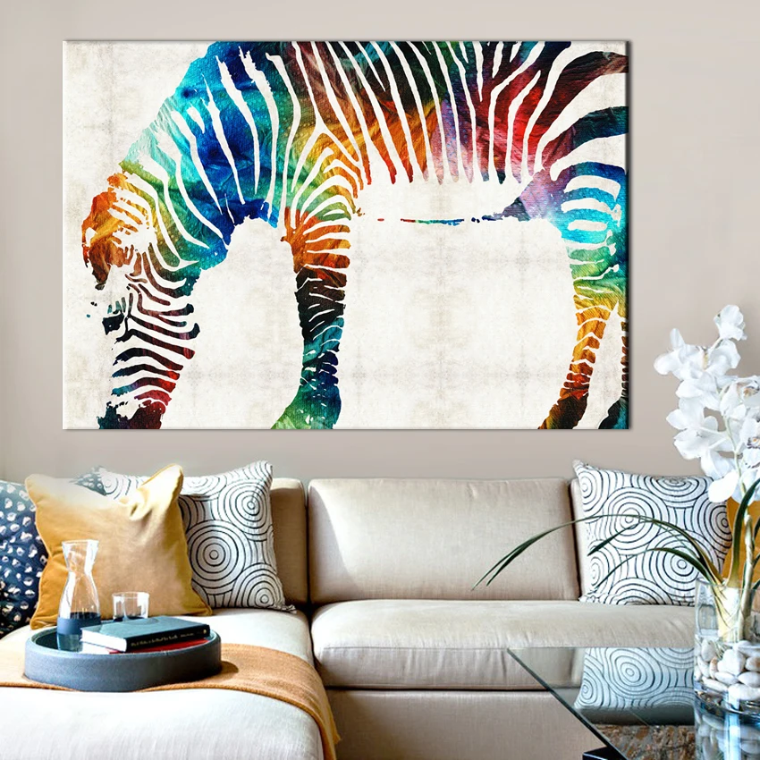 large size painting canvas prints posters animals zebra pictures for