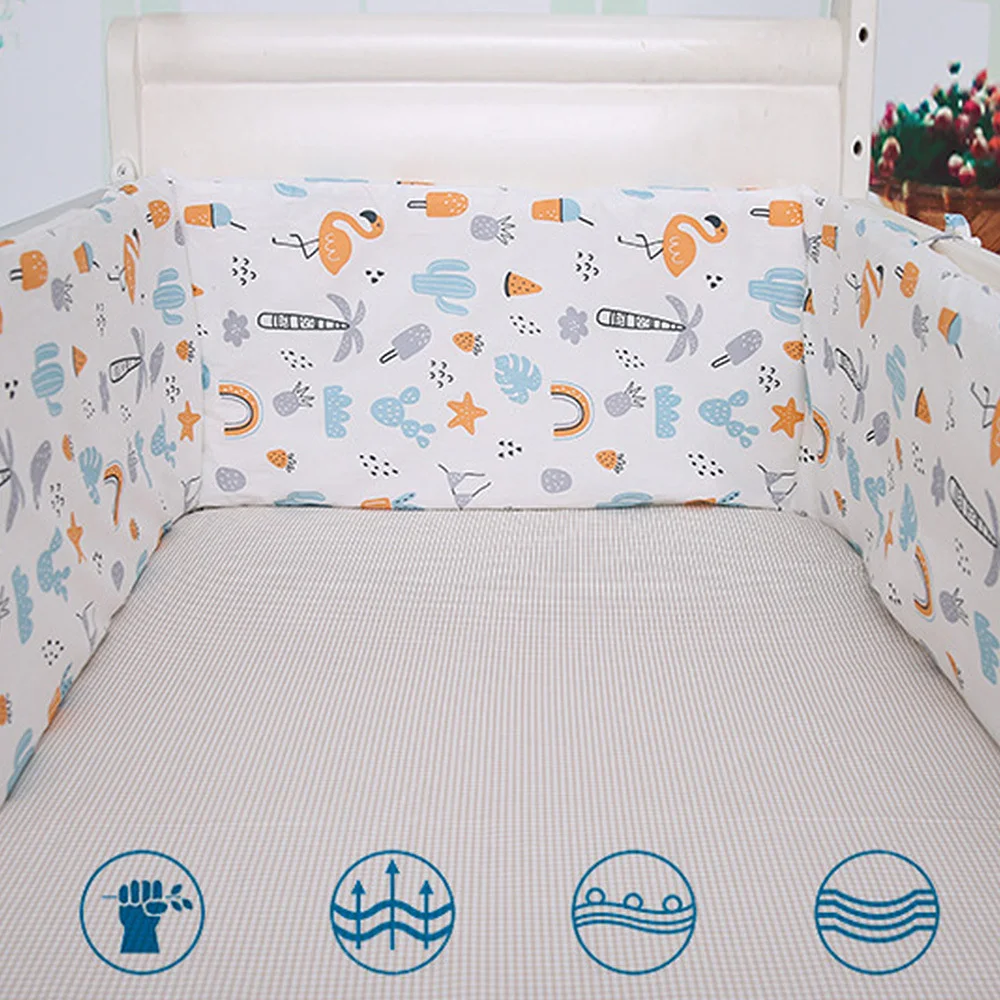 U-образный съемный бампер для детской кроватки 35*40*10 см с мультипликационным принтом, бамперы для новорожденных, безопасное ограждение для младенцев