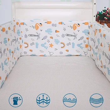

Cartoon Print U-Shaped Detachable 35*40*10 Cm Baby Bed Crib Bumper Newborn Bumpers Infant Safe Fence Line Protector