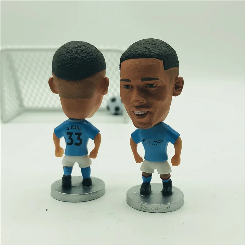 

Soccerwe Soccer Star Dolls City# 33# Gabriel Jesus Figurine Blue White Kit 2018 Season