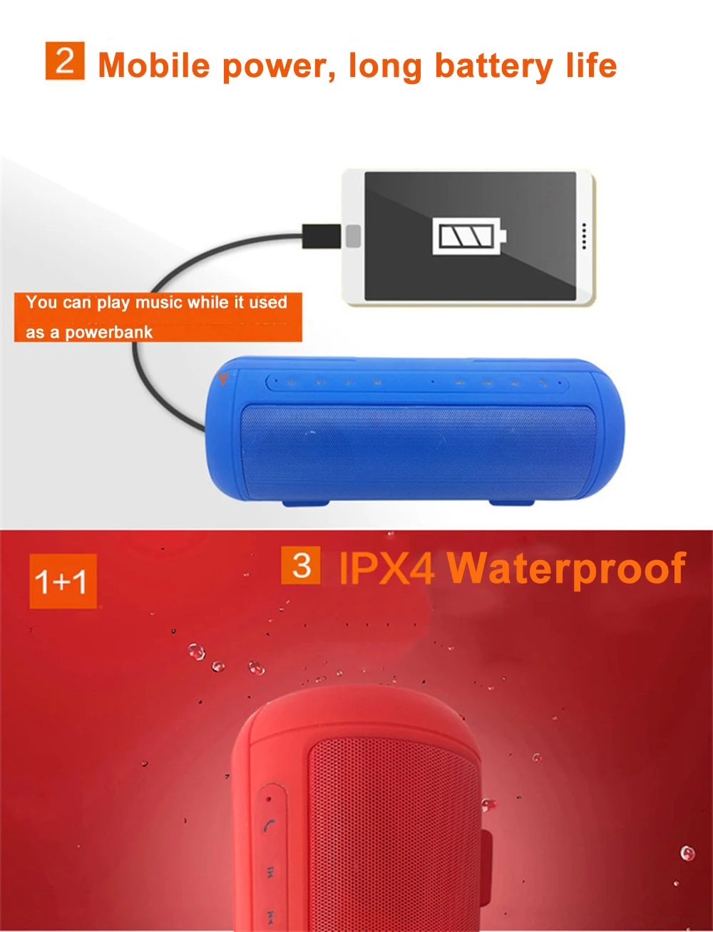 10W Sports Outdoor Waterproof Portable Bluetooth Wireless Speakers Bike Sound Box With 2000mA Power Bank Loudspeakers (17)